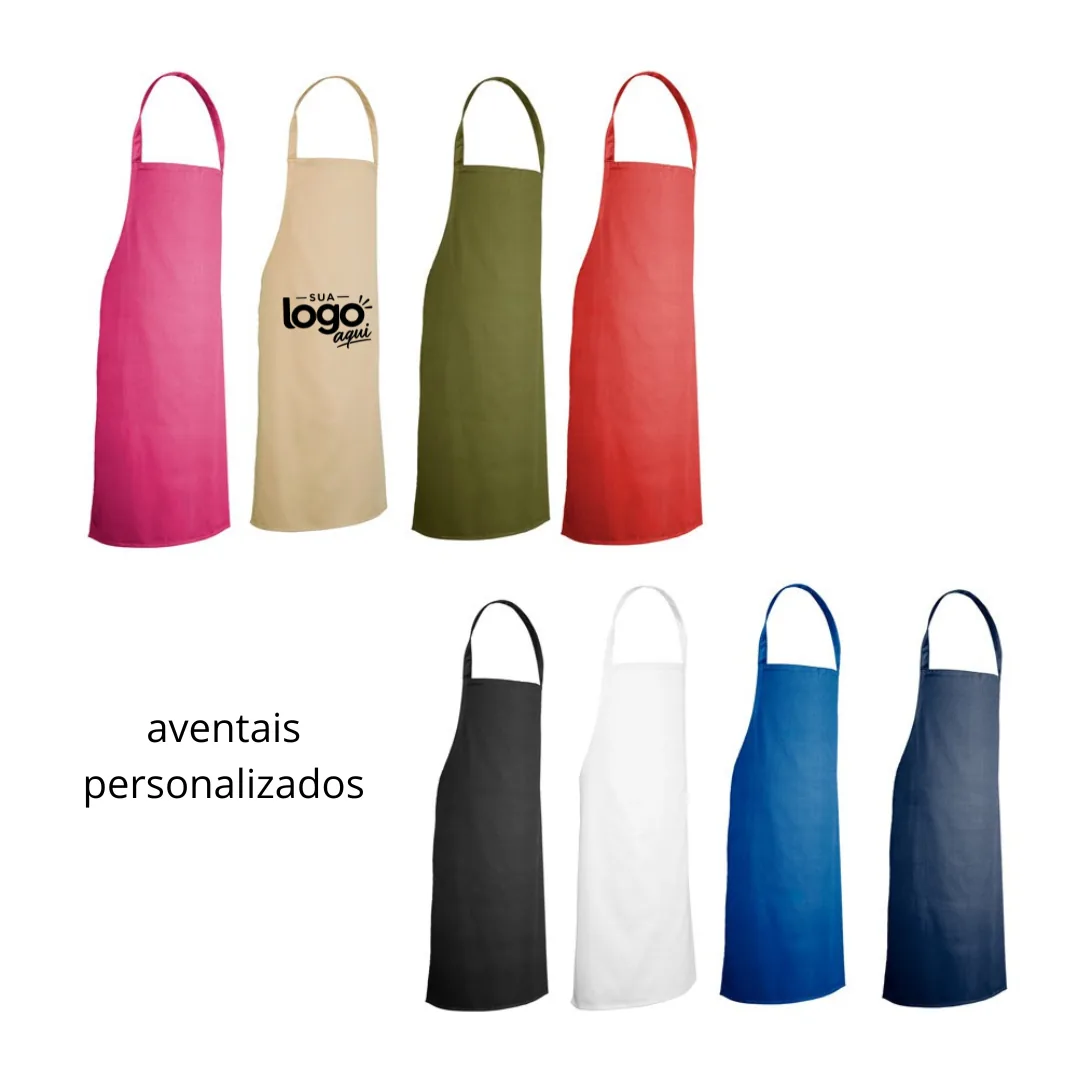 Avental de Algodão Sarjado - Avental de algodão sarjado, personalizado.
