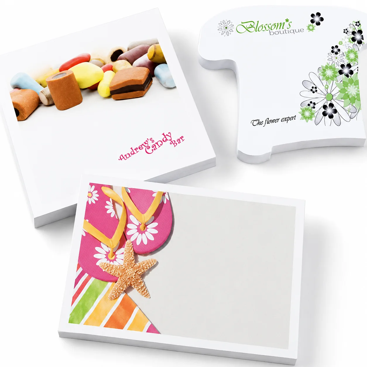 Bloco Autocolante Papel Branco - Bloco tipo post it que organiza ideias e deixa sua marca sempre à vista.