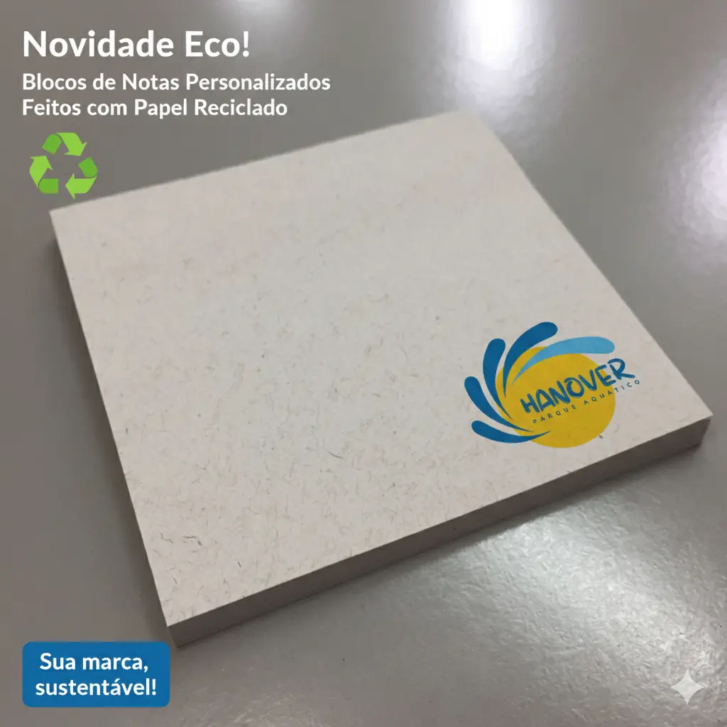 Bloco Autocolante Reciclado - Blocos adesivos personalizados em papel reciclado.