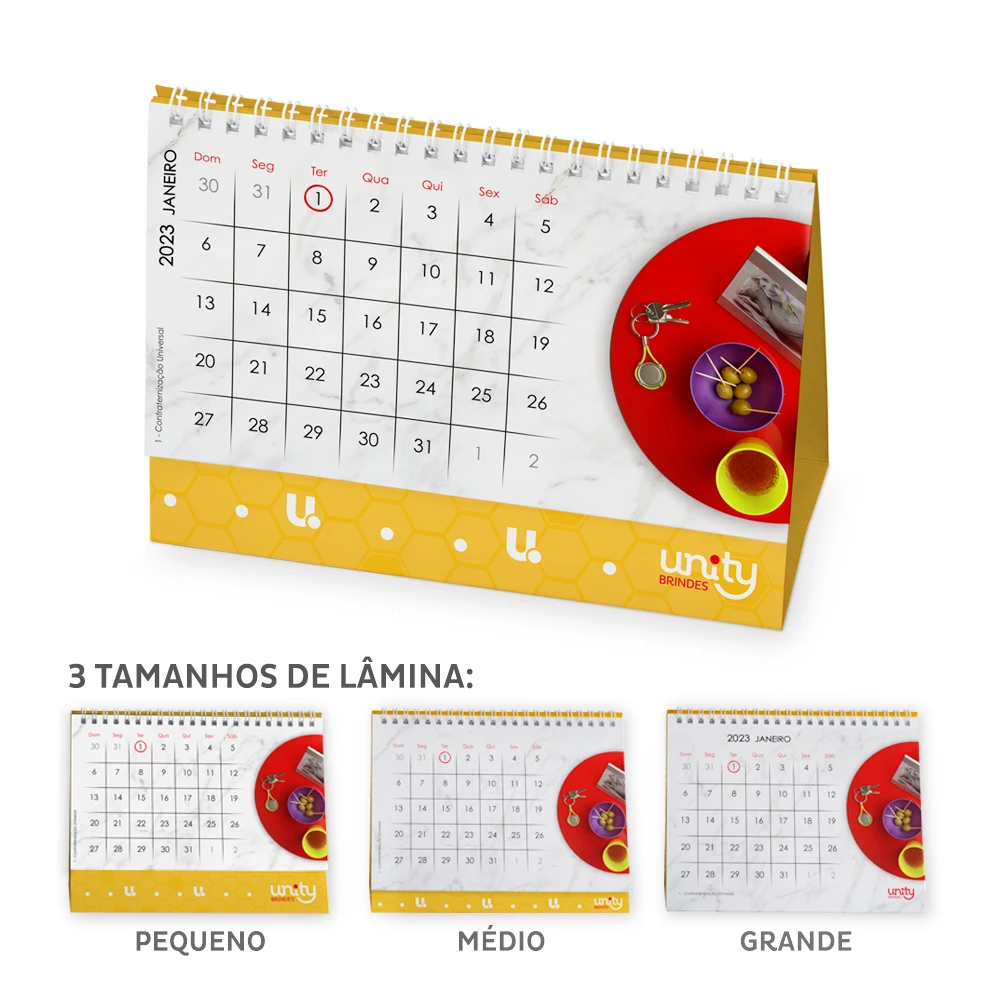 Calendário de Mesa - Calendário de mesa personalizado.