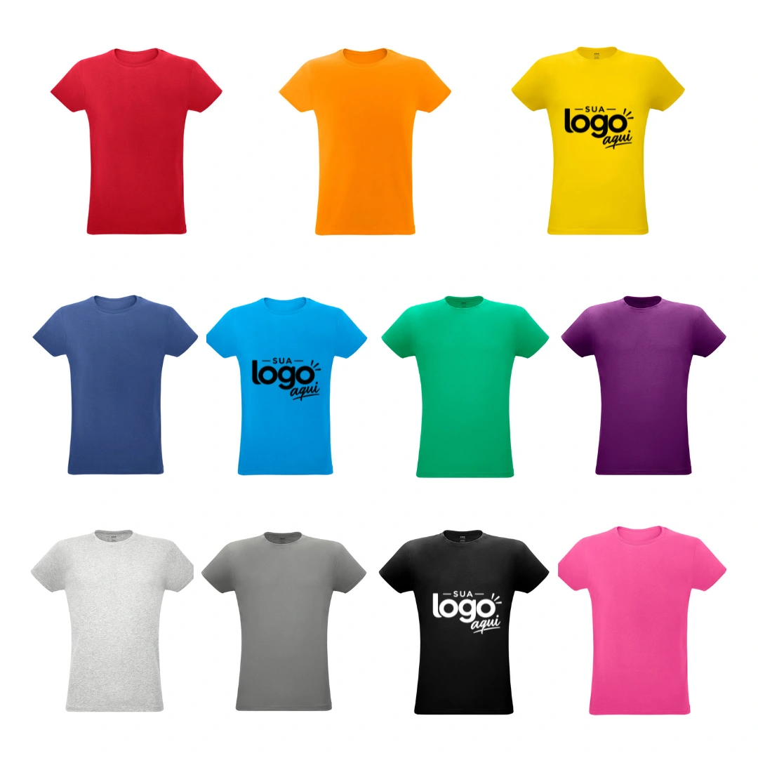 Camisetas em Diferentes Cores e Tamanhos - Camisetas personalizadas em diferentes cores e tamanhos, com opções para diversos públicos e ocasiões.