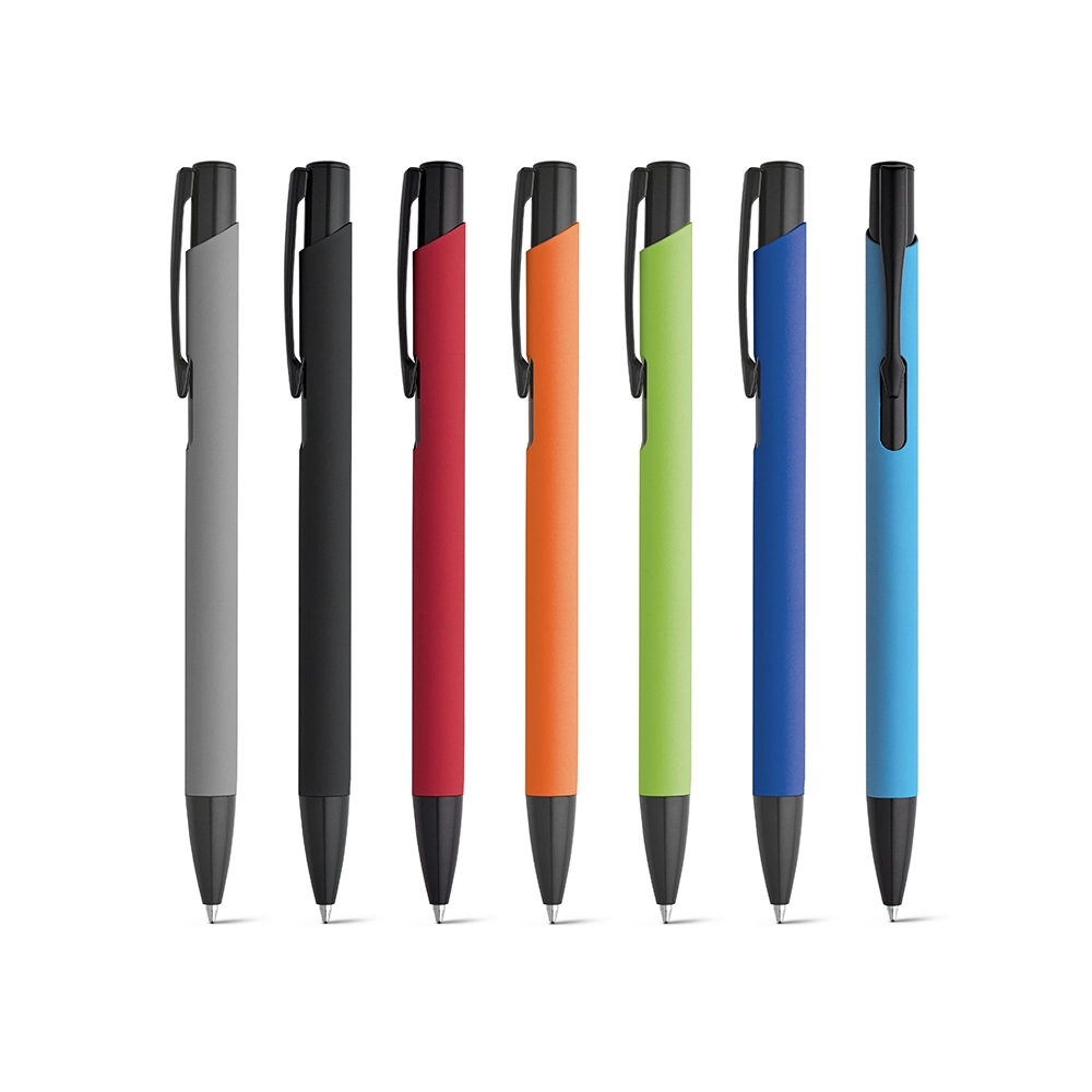 Caneta Metal Lea - Acabamento metalizado com até 1,5 km de escrita, disponível em diversas cores vibrantes.