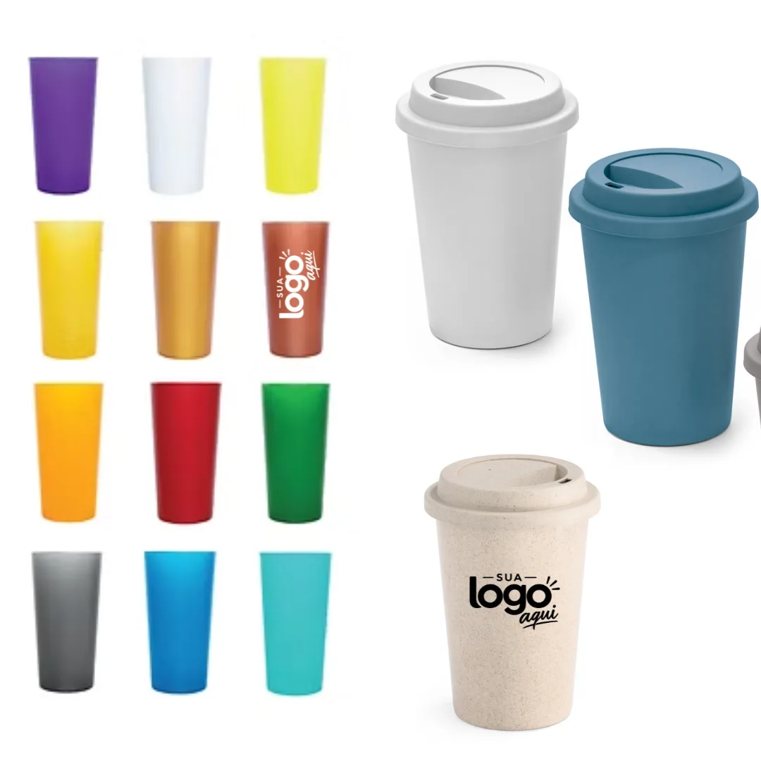 Copo para Feiras - Modelos coloridos e térmicos, práticos para servir bebidas no estande ou levar para casa.