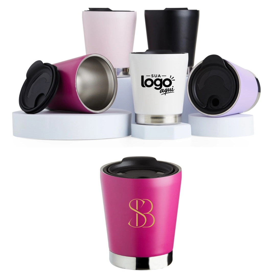 Copo de Parede Dupla - Elegante em vários modelos e cores, perfeito para presentes corporativos com toque delicado.