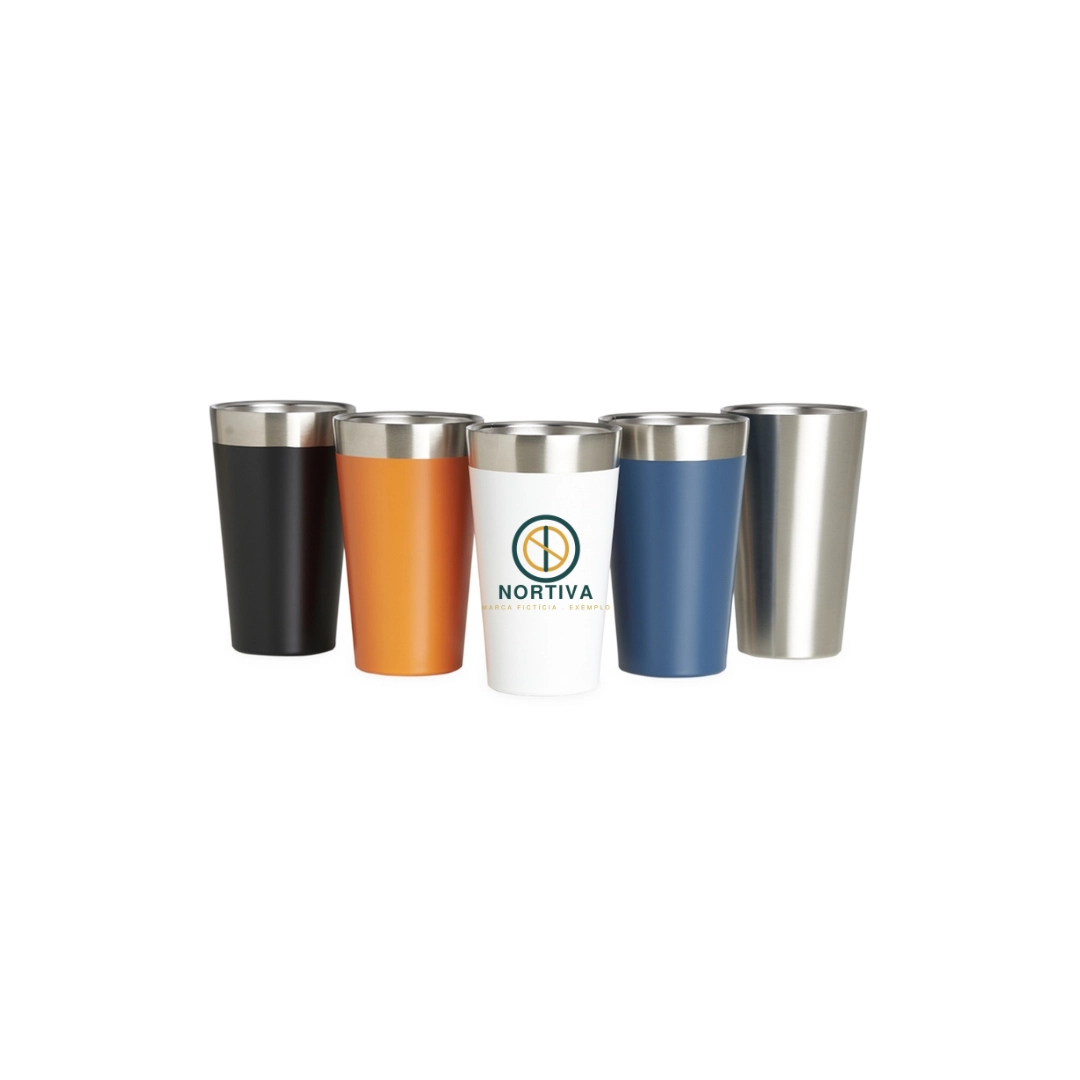 Copo Térmico sem Tampa 473 ml - Copo térmico de inox sem tampa. Produto livre de BPA. 473 ml.