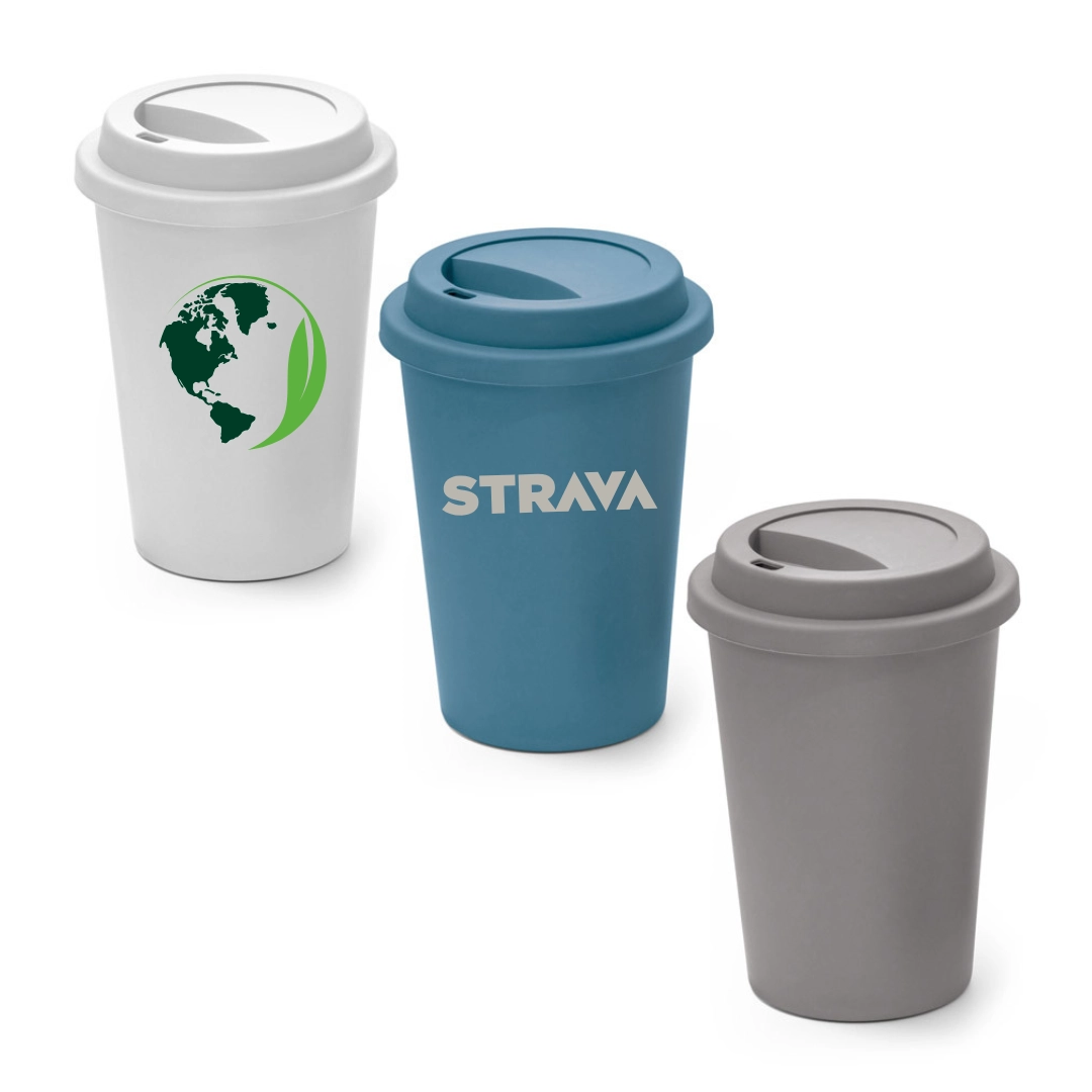 Copo de Viagem 450 ml - Copo de viagem com tampa e corpo em PP. 450 ml.