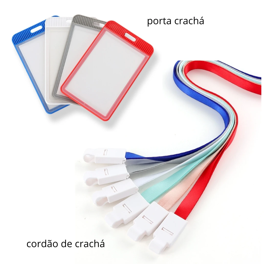 Cordão e Porta-crachá - Cordões e porta-crachás personalizados ajudam na identificação e integração dos participantes durante o evento.