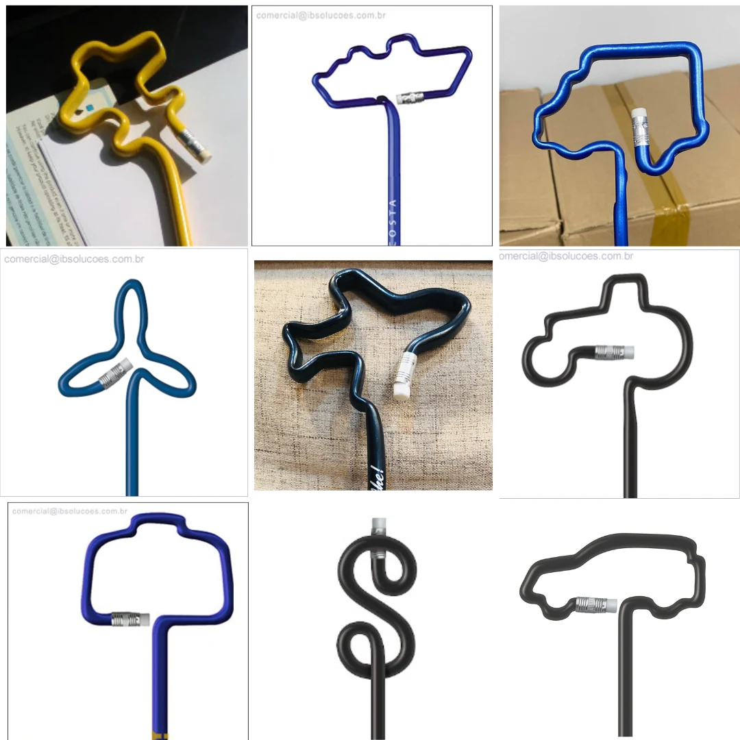 Lápis com formato personalizado - Avião, navio, carro, hélice, avião, trator, casa e SUV