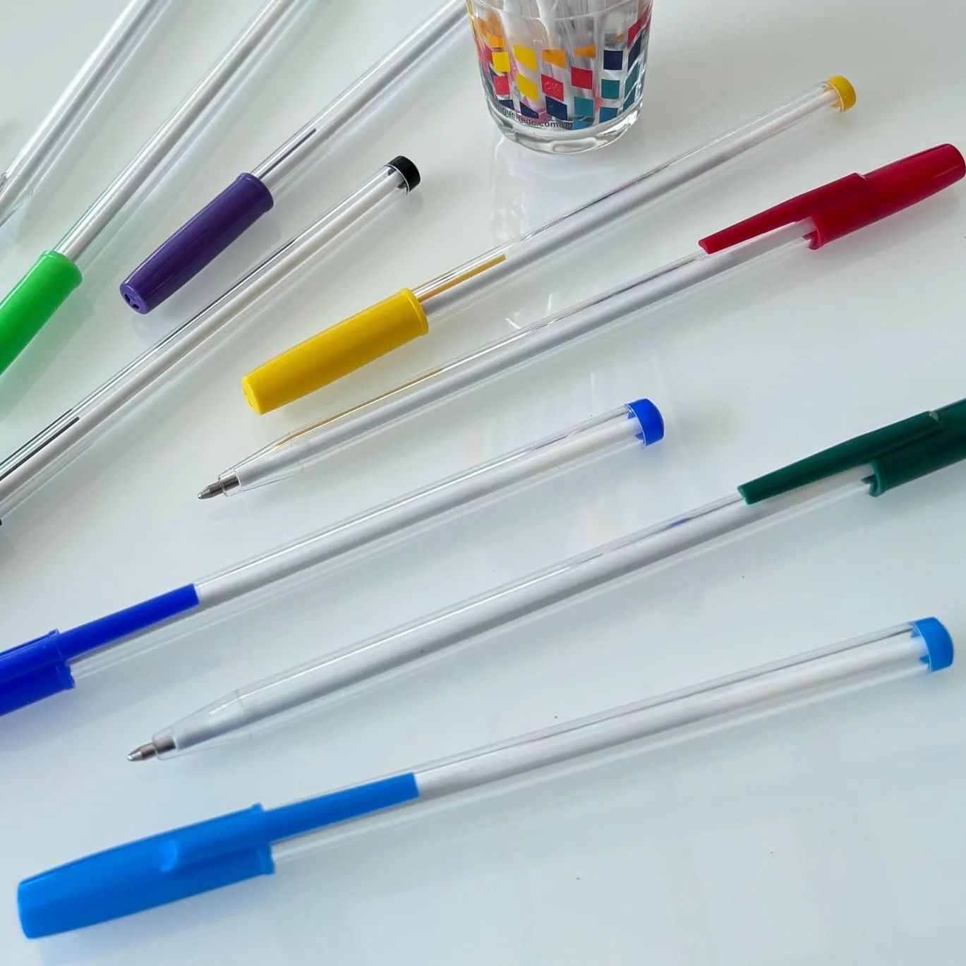 ZeroStic Clear - corpo transparente, tinta preta ou azul, ideal para escolas, Enem e concursos