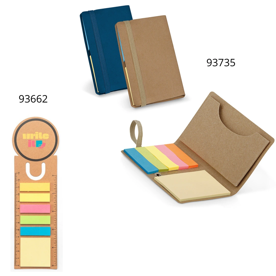 Papelaria Reciclada Personalizada - Boa opção de baixo custo para distribuição em massa, como feiras, escolas e eventos com grande público.