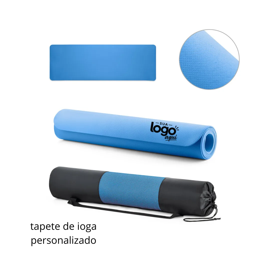 Tapete de Yoga e Pilates - Tapete de exercício personalizado, para yoga ou pilates, em EVA com espessura de até 4 mm. Personalização em silk screen.