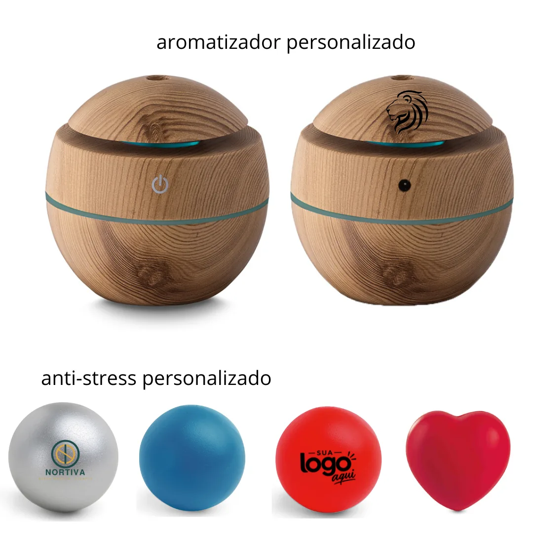 Umidificador de Ar com Difusor - Umidificador de ar personalizado, com difusor de óleo essencial à base de água via USB. Personalização em silk screen.